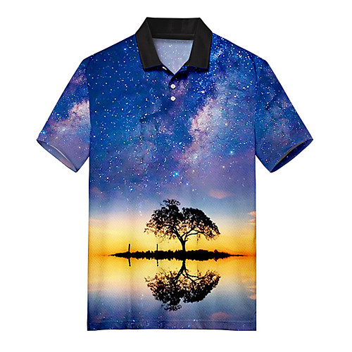 Men's Polo 3D Print Galaxy Tree Button-Down Print Short Sleeve Casual Tops Casual Fashion Soft Breathable Blue
Men's Polo 3D Print Galaxy Tree Button-Down Print Short Sleeve Casual Tops Casual Fashion Soft Breathable Blue