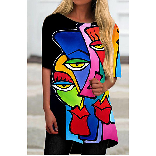 Women's T Shirt Dress Tee Dress Short Mini Dress Black Half Sleeve Color Block Geometric Print Spring Summer Round Neck Casual 2021 S M L XL XXL 3XL
Women's T Shirt Dress Tee Dress Short Mini Dress Black Half Sleeve Color Block Geometric Print Spring Summer Round Neck Casual 2021 S M L XL XXL 3XL