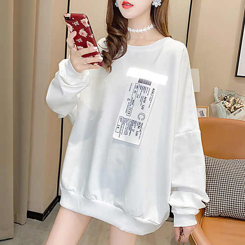 Women's Sweater Oversized Reflective Strip Crew Neck Letter Printed Sport Athleisure Sweatshirt Top Long Sleeve Breathable Soft Comfortable Everyday Use Street Casual Daily Outdoor
Women's Sweater Oversized Reflective Strip Crew Neck Letter Printed Sport Athleisure Sweatshirt Top Long Sleeve Breathable Soft Comfortable Everyday Use Street Casual Daily Outdoor