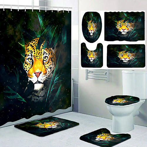 Hidden Tiger Bathroom Waterproof Shower Curtain Leisure Toilet Floor Mat Four-piece Design
Hidden Tiger Bathroom Waterproof Shower Curtain Leisure Toilet Floor Mat Four-piece Design