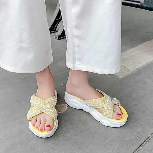Women's Slippers & Flip-Flops Platform Round Toe PU Synthetics White Black Yellow
Women's Slippers & Flip-Flops Platform Round Toe PU Synthetics White Black Yellow