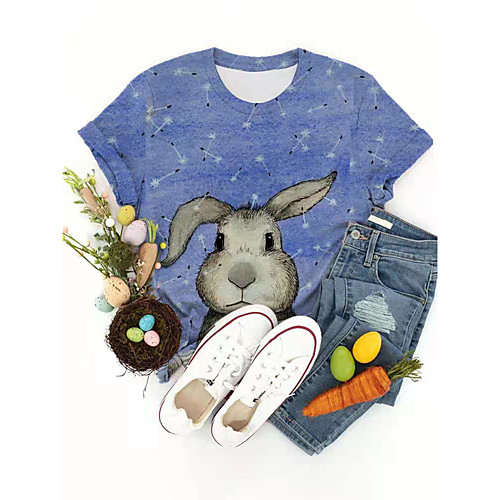 Women's T shirt Graphic Animal Print Round Neck Tops Basic Basic Top Blue Yellow Blushing Pink
Women's T shirt Graphic Animal Print Round Neck Tops Basic Basic Top Blue Yellow Blushing Pink