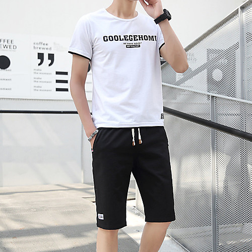 Men's Sweatsuit 2 Piece Set Elastic Waistband Crew Neck Sport Athleisure Clothing Suit Short Sleeves Breathable Soft Comfortable Exercise & Fitness Everyday Use Outdoor Fitness Exercising
Men's Sweatsuit 2 Piece Set Elastic Waistband Crew Neck Sport Athleisure Clothing Suit Short Sleeves Breathable Soft Comfortable Exercise & Fitness Everyday Use Outdoor Fitness Exercising