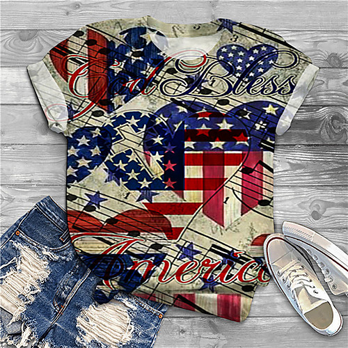 Women's Plus Size Print Graphic Flag T shirt Large Size Crewneck Short Sleeve Basic Tops XL XXL 3XL Navy Blue Big Size
Women's Plus Size Print Graphic Flag T shirt Large Size Crewneck Short Sleeve Basic Tops XL XXL 3XL Navy Blue Big Size