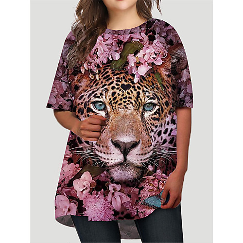 Women's Plus Size Graphic Animal Print Basic Half Sleeve Fall Short Mini Dress T Shirt Dress Tee Dress Blushing Pink
Women's Plus Size Graphic Animal Print Basic Half Sleeve Fall Short Mini Dress T Shirt Dress Tee Dress Blushing Pink
