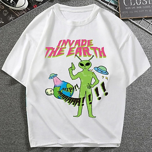 Men's Unisex T shirt Hot Stamping Graphic Prints Alien Plus Size Print Short Sleeve Daily Tops 100% Cotton Fashion Vintage Classic White
Men's Unisex T shirt Hot Stamping Graphic Prints Alien Plus Size Print Short Sleeve Daily Tops 100% Cotton Fashion Vintage Classic White