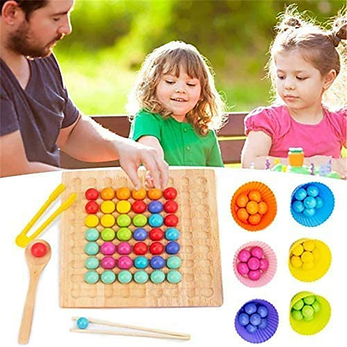 Wooden Clip Beads Board Game Montessori Educational Wooden Toy - Clip Beads Game Puzzle Board - Wooden Clip Beads Rainbow Toy - Matching Game Memory Toy - Puzzle Board Game - 27.3 x 20.7 x 5 cm
Wooden Clip Beads Board Game Montessori Educational Wooden Toy - Clip Beads Game Puzzle Board - Wooden Clip Beads Rainbow Toy - Matching Game Memory Toy - Puzzle Board Game - 27.3 x 20.7 x 5 cm