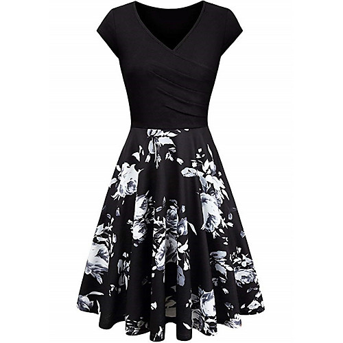 Women's Swing Dress Knee Length Dress Black Blue Purple Wine Orange Short Sleeve Floral Print Patchwork Print Summer V Neck Casual 2021 S M L XL XXL 3XL 4XL
Women's Swing Dress Knee Length Dress Black Blue Purple Wine Orange Short Sleeve Floral Print Patchwork Print Summer V Neck Casual 2021 S M L XL XXL 3XL 4XL