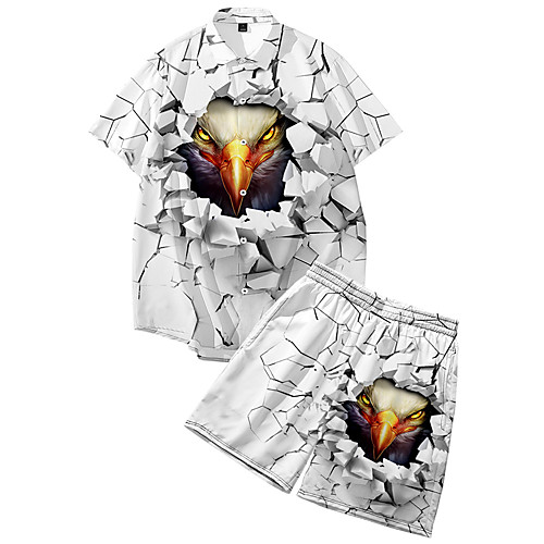Men's Shirt Suits 3D Print Eagle Animal Button-Down 3D Print Short Sleeve Daily Tops Casual Fashion Breathable White
Men's Shirt Suits 3D Print Eagle Animal Button-Down 3D Print Short Sleeve Daily Tops Casual Fashion Breathable White