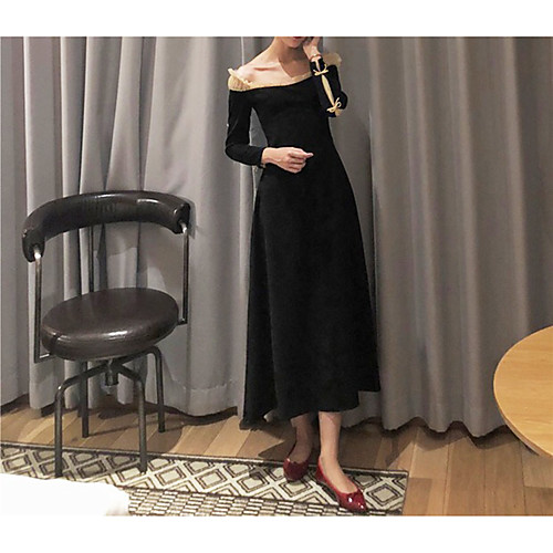 A-Line Elegant Vintage Cocktail Party Formal Evening Dress Off Shoulder Long Sleeve Ankle Length Stretch Fabric with Bow(s) Lace Insert 2021
A-Line Elegant Vintage Cocktail Party Formal Evening Dress Off Shoulder Long Sleeve Ankle Length Stretch Fabric with Bow(s) Lace Insert 2021