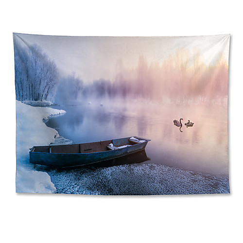 Wall Tapestry Art Decor Blanket Curtain Hanging Home Bedroom Living Room Polyester Winter Heavy Snow Rime Small River Boat Swans
Wall Tapestry Art Decor Blanket Curtain Hanging Home Bedroom Living Room Polyester Winter Heavy Snow Rime Small River Boat Swans