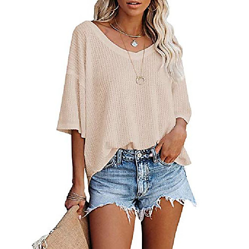 ihot women's fashion waffle knit tops v neck half sleeve off the shoulder pullover casual oversized sweater shirts apricot large
ihot women's fashion waffle knit tops v neck half sleeve off the shoulder pullover casual oversized sweater shirts apricot large