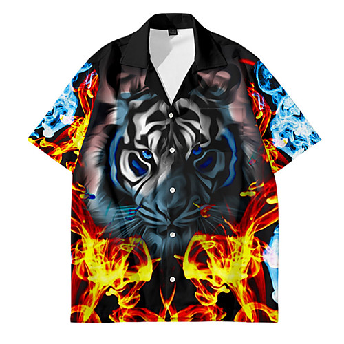 Men's Shirt 3D Print Tiger Animal Button-Down 3D Print Short Sleeve Daily Tops Casual Fashion Streetwear Red
Men's Shirt 3D Print Tiger Animal Button-Down 3D Print Short Sleeve Daily Tops Casual Fashion Streetwear Red