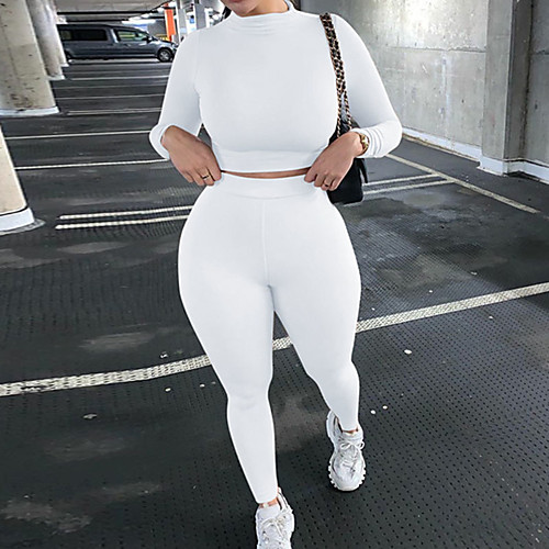 Women's Sweatsuit 2 Piece Crop Top High Neck Spandex Sport Athleisure Clothing Suit Long Sleeve Breathable Soft Comfortable Running Everyday Use Street Casual Outdoor Fitness
Women's Sweatsuit 2 Piece Crop Top High Neck Spandex Sport Athleisure Clothing Suit Long Sleeve Breathable Soft Comfortable Running Everyday Use Street Casual Outdoor Fitness