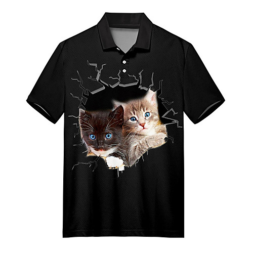 Men's Polo 3D Print Cat Animal Button-Down Print Short Sleeve Casual Tops Casual Fashion Soft Breathable Black
Men's Polo 3D Print Cat Animal Button-Down Print Short Sleeve Casual Tops Casual Fashion Soft Breathable Black