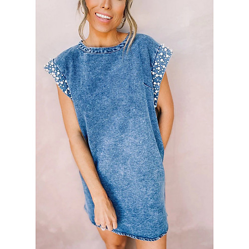 Women's Denim Dress Short Mini Dress Shipped in early April Blue Sleeveless Print Solid Color Summer Round Neck Casual 2021 S M L XL
Women's Denim Dress Short Mini Dress Shipped in early April Blue Sleeveless Print Solid Color Summer Round Neck Casual 2021 S M L XL