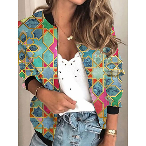 Women's Geometric Print Active Spring & Fall Jacket Regular Daily Long Sleeve Air Layer Fabric Coat Tops Green
Women's Geometric Print Active Spring & Fall Jacket Regular Daily Long Sleeve Air Layer Fabric Coat Tops Green