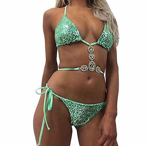 gocheaper women crystal drill sequins bikini set beach swimwear beachwear swimsuit(green,m)
gocheaper women crystal drill sequins bikini set beach swimwear beachwear swimsuit(green,m)