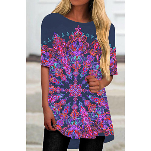 Women's Shift Dress Short Mini Dress Blue Half Sleeve Floral Color Block Geometric Print Fall Spring Round Neck Casual 2021 S M L XL XXL 3XL
Women's Shift Dress Short Mini Dress Blue Half Sleeve Floral Color Block Geometric Print Fall Spring Round Neck Casual 2021 S M L XL XXL 3XL