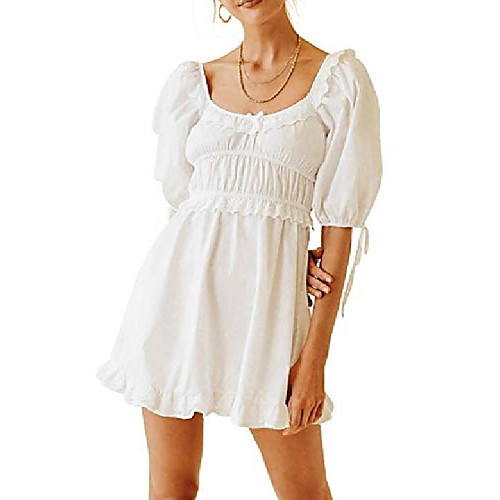 r.vivimos womens summer cotton puff sleeves square neckline ruffle casual swing mini dress (medium, white)
r.vivimos womens summer cotton puff sleeves square neckline ruffle casual swing mini dress (medium, white)