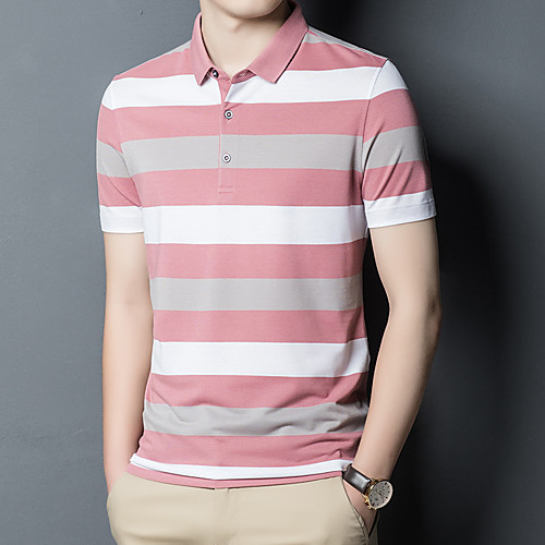 Men's Golf Polo Shirts Short Sleeve Breathable Quick Dry Soft Sports Outdoor Autumn / Fall Spring Summer Cotton Stripes Skin powder Blue Green / Micro-elastic
Men's Golf Polo Shirts Short Sleeve Breathable Quick Dry Soft Sports Outdoor Autumn / Fall Spring Summer Cotton Stripes Skin powder Blue Green / Micro-elastic