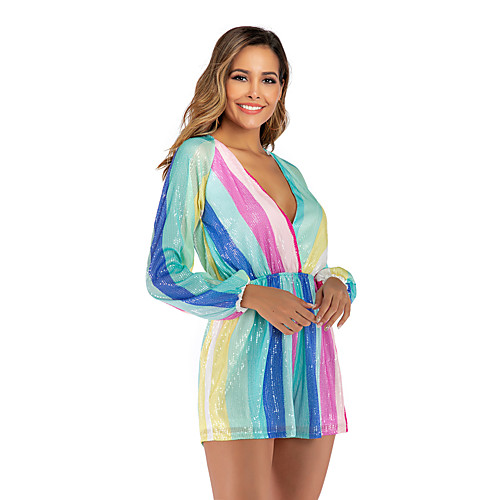 cross-border women's clothing wish amazon ebay striped jumpsuit european and american sequined deep v long-sleeved jumpsuit shorts
cross-border women's clothing wish amazon ebay striped jumpsuit european and american sequined deep v long-sleeved jumpsuit shorts