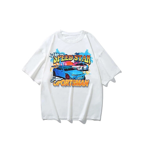 Men's T shirt Hot Stamping Car Print Short Sleeve Casual Tops 100% Cotton Basic Casual Fashion White
Men's T shirt Hot Stamping Car Print Short Sleeve Casual Tops 100% Cotton Basic Casual Fashion White