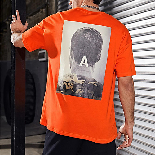 Men's T shirt Hot Stamping Graphic Prints Letter Print Short Sleeve Casual Tops 100% Cotton Basic Casual Fashion Orange
Men's T shirt Hot Stamping Graphic Prints Letter Print Short Sleeve Casual Tops 100% Cotton Basic Casual Fashion Orange