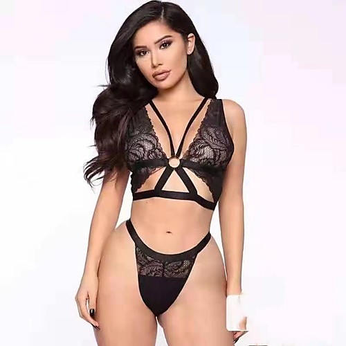Women's Backless Mesh Hole Matching Bralettes Suits Nightwear Solid Colored Black S M L
Women's Backless Mesh Hole Matching Bralettes Suits Nightwear Solid Colored Black S M L