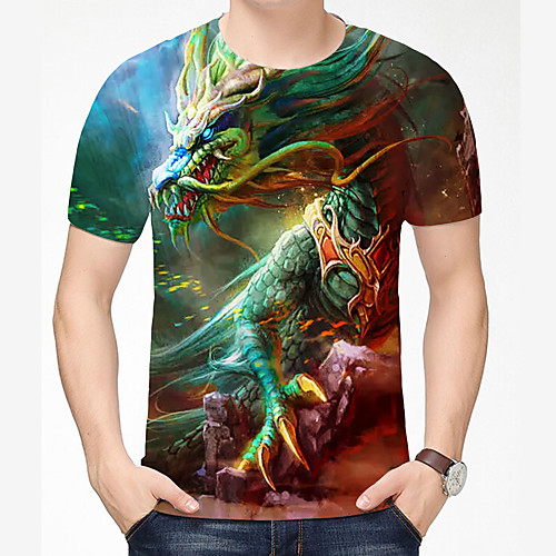 Men's T shirt 3D Print Dragon Graphic 3D Plus Size 3D Print Short Sleeve Daily Tops Chinese Style Casual Gray / Navy Grey Green
Men's T shirt 3D Print Dragon Graphic 3D Plus Size 3D Print Short Sleeve Daily Tops Chinese Style Casual Gray / Navy Grey Green