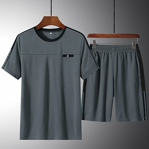 Men's 2 Piece Tracksuit Jogging Suit Street Casual Short Sleeve 2pcs Breathable Moisture Wicking Jogging Sportswear Normal Outfit Set White Black Blue Gray Activewear Inelastic / Athleisure
Men's 2 Piece Tracksuit Jogging Suit Street Casual Short Sleeve 2pcs Breathable Moisture Wicking Jogging Sportswear Normal Outfit Set White Black Blue Gray Activewear Inelastic / Athleisure