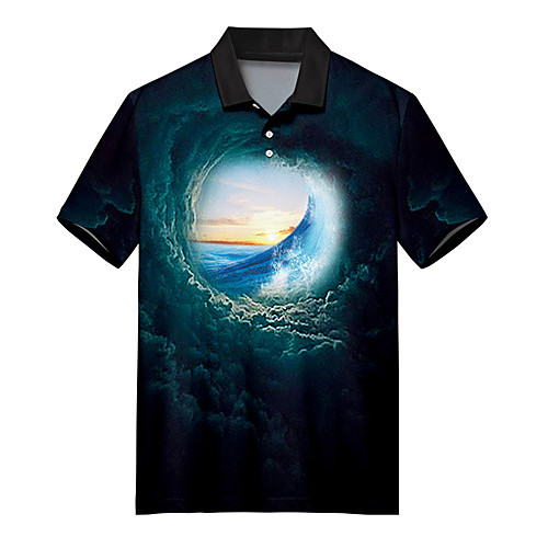 Men's Polo 3D Print Scenery Optical Illusion Button-Down Print Short Sleeve Casual Tops Casual Fashion Soft Breathable Blue
Men's Polo 3D Print Scenery Optical Illusion Button-Down Print Short Sleeve Casual Tops Casual Fashion Soft Breathable Blue