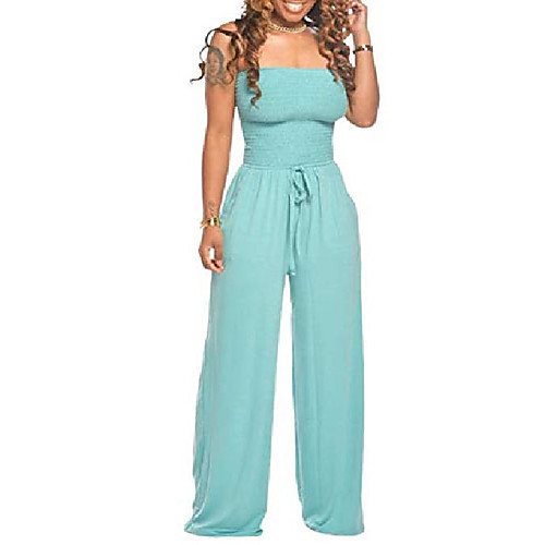 women's fashion solid strapless wide-leg jumpsuit off shoulder casual tie waist one piece romper
women's fashion solid strapless wide-leg jumpsuit off shoulder casual tie waist one piece romper