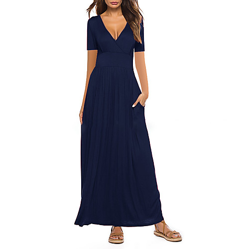 Women's Swing Dress Maxi long Dress Black Red Green Royal Blue Gray Short Sleeve Solid Color Ruched Patchwork Summer V Neck Elegant Cotton 2021 S M L XL XXL
Women's Swing Dress Maxi long Dress Black Red Green Royal Blue Gray Short Sleeve Solid Color Ruched Patchwork Summer V Neck Elegant Cotton 2021 S M L XL XXL