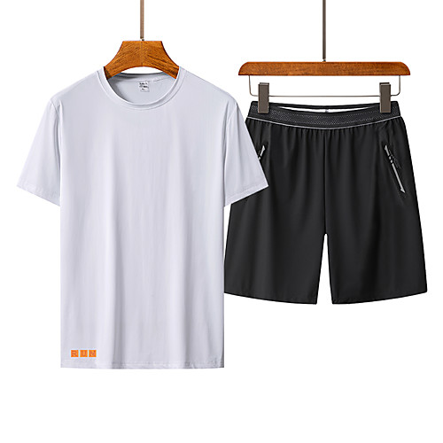 Men's 2 Piece Tracksuit Running T-Shirt With Shorts Athleisure Short Sleeve 2pcs Nylon Breathable Quick Dry Sweat Out Fitness Running Sportswear Solid Colored Normal Outfit Set Blue / Black White
Men's 2 Piece Tracksuit Running T-Shirt With Shorts Athleisure Short Sleeve 2pcs Nylon Breathable Quick Dry Sweat Out Fitness Running Sportswear Solid Colored Normal Outfit Set Blue / Black White