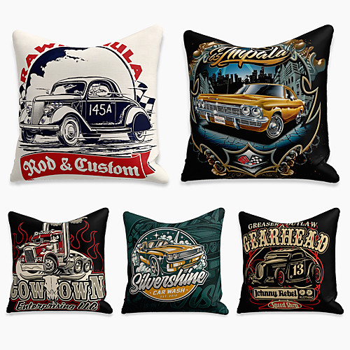 5 pcs Linen Pillow Cover, Cartoon Square Zipper Polyester Traditional Classic
5 pcs Linen Pillow Cover, Cartoon Square Zipper Polyester Traditional Classic