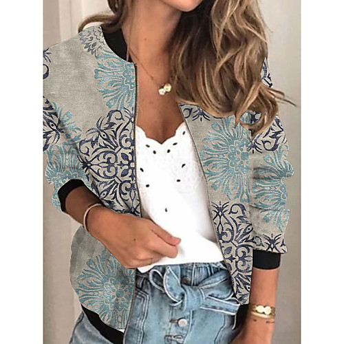 Women's Print Print Active Spring & Fall Jacket Regular Daily Long Sleeve Air Layer Fabric Coat Tops Light gray
Women's Print Print Active Spring & Fall Jacket Regular Daily Long Sleeve Air Layer Fabric Coat Tops Light gray