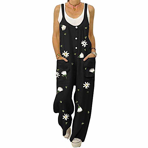 women sleeveless jumpsuit marguerite print pockets jumpsuit bib overall stylish rompers black s
women sleeveless jumpsuit marguerite print pockets jumpsuit bib overall stylish rompers black s