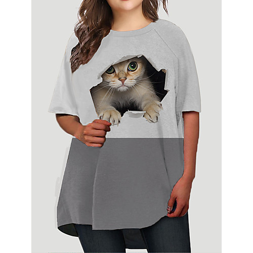 Women's Plus Size Cat Graphic Animal Print Casual 3/4 Length Sleeve Fall Knee Length Dress Shift Dress Black Gray
Women's Plus Size Cat Graphic Animal Print Casual 3/4 Length Sleeve Fall Knee Length Dress Shift Dress Black Gray