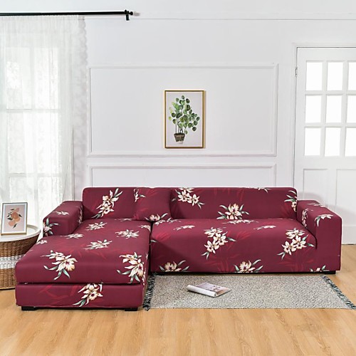 Burgundy Floral Dustproof All-powerful Stretch L Shape Sofa Cover Super Soft Fabric with One Free Pillow Case
Burgundy Floral Dustproof All-powerful Stretch L Shape Sofa Cover Super Soft Fabric with One Free Pillow Case