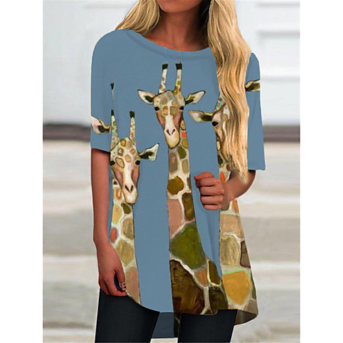 Women's T Shirt Dress Tee Dress Short Mini Dress Blue Half Sleeve Color Block Animal Print Spring Summer Round Neck Casual 2021 S M L XL XXL 3XL
Women's T Shirt Dress Tee Dress Short Mini Dress Blue Half Sleeve Color Block Animal Print Spring Summer Round Neck Casual 2021 S M L XL XXL 3XL