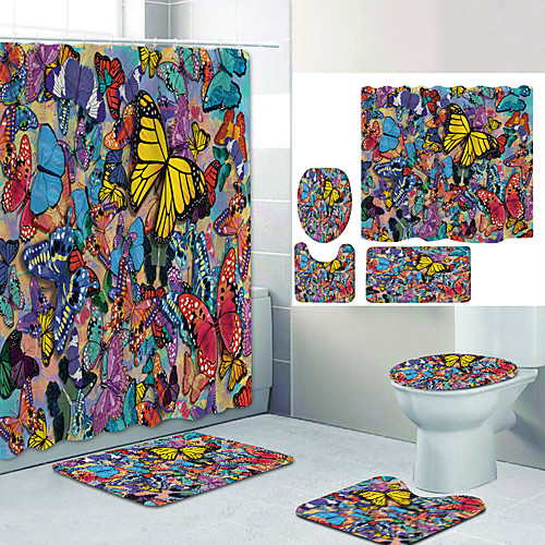 Butterfly Dream Digital Printing Four-piece Set Shower Curtains and Hooks Modern Polyester Machine Made Waterproof Bathroom
Butterfly Dream Digital Printing Four-piece Set Shower Curtains and Hooks Modern Polyester Machine Made Waterproof Bathroom