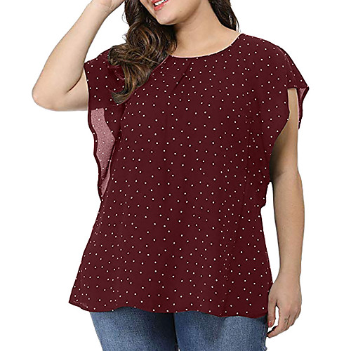 Women's Plus Size Ruffle Polka Dot T shirt Large Size Crew Neck Short Sleeve Tops XL XXL XXXL Big Size
Women's Plus Size Ruffle Polka Dot T shirt Large Size Crew Neck Short Sleeve Tops XL XXL XXXL Big Size