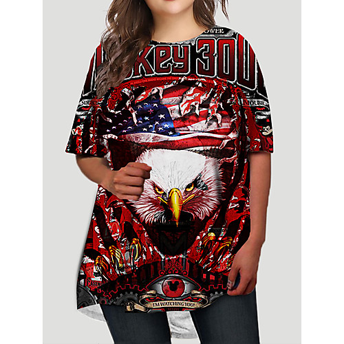 Women's Plus Size Dresses T Shirt Dress Tee Dress Short Mini Dress Half Sleeve Graphic Flag Animal Print Basic Fall Red XL XXL 3XL 4XL 5XL / Holiday
Women's Plus Size Dresses T Shirt Dress Tee Dress Short Mini Dress Half Sleeve Graphic Flag Animal Print Basic Fall Red XL XXL 3XL 4XL 5XL / Holiday