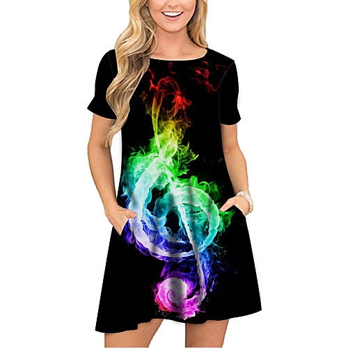 Women's T Shirt Dress Tee Dress Short Mini Dress Black Short Sleeve Print Color Gradient Pocket Print Spring Summer Round Neck Casual 2021 S M L XL XXL 3XL
Women's T Shirt Dress Tee Dress Short Mini Dress Black Short Sleeve Print Color Gradient Pocket Print Spring Summer Round Neck Casual 2021 S M L XL XXL 3XL