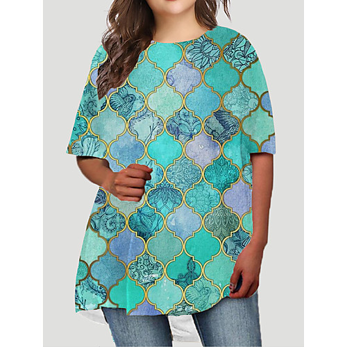 Women's Plus Size Dresses T Shirt Dress Tee Dress Short Mini Dress Half Sleeve Graphic Color Block Print Basic Fall Green XL XXL 3XL 4XL 5XL / Holiday
Women's Plus Size Dresses T Shirt Dress Tee Dress Short Mini Dress Half Sleeve Graphic Color Block Print Basic Fall Green XL XXL 3XL 4XL 5XL / Holiday