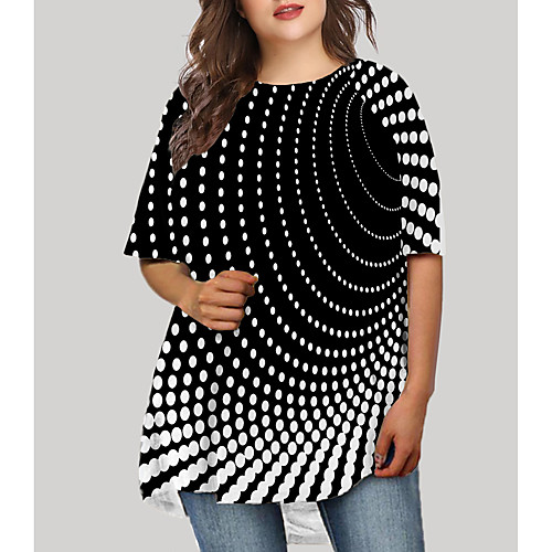 Women's Plus Size Dresses T Shirt Dress Tee Dress Short Mini Dress Half Sleeve Polka Dot Graphic 3D Print Basic Fall Black Blue XL XXL 3XL 4XL 5XL / Holiday
Women's Plus Size Dresses T Shirt Dress Tee Dress Short Mini Dress Half Sleeve Polka Dot Graphic 3D Print Basic Fall Black Blue XL XXL 3XL 4XL 5XL / Holiday