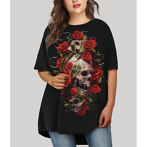 Women's Plus Size Dresses T Shirt Dress Tee Dress Short Mini Dress Half Sleeve Floral Graphic Skull Print Basic Fall Black XL XXL 3XL 4XL 5XL / Holiday
Women's Plus Size Dresses T Shirt Dress Tee Dress Short Mini Dress Half Sleeve Floral Graphic Skull Print Basic Fall Black XL XXL 3XL 4XL 5XL / Holiday