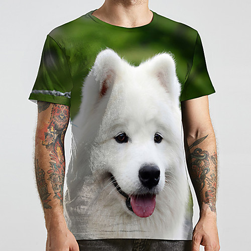 Men's Unisex Tee T shirt 3D Print Dog Graphic Prints Animal Plus Size Print Short Sleeve Casual Tops Fashion Designer Big and Tall Green
Men's Unisex Tee T shirt 3D Print Dog Graphic Prints Animal Plus Size Print Short Sleeve Casual Tops Fashion Designer Big and Tall Green