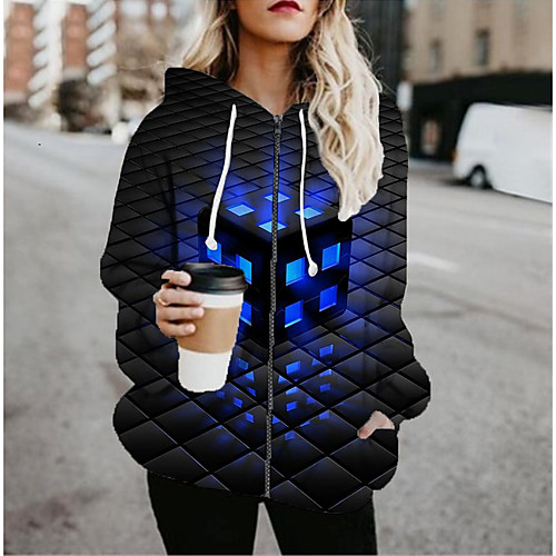 Women's Jackets 3D Print Print Casual Fall Jacket Regular Daily Long Sleeve Air Layer Fabric Coat Tops Blue 
Women's Jackets 3D Print Print Casual Fall Jacket Regular Daily Long Sleeve Air Layer Fabric Coat Tops Blue